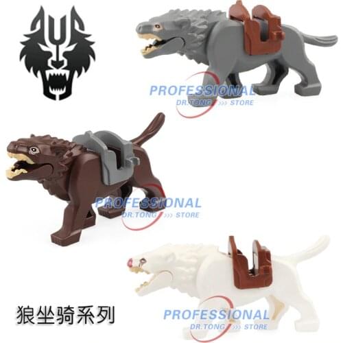 Single Sale Building Blocks Medieval Knight Horse Blue lion Horse Wars Rome Knights Bricks Toys for Children AX9822