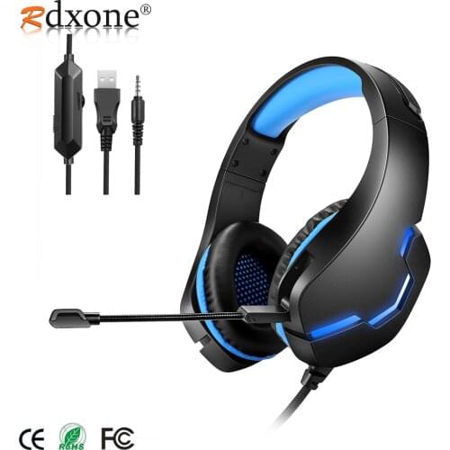 Professional Gaming Headphone 3.5mm Wired PS4 Game Headset Stereo Computer Bass Gamer PC Wired Headset With Mic Gifts