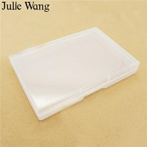 Julie Wang 1PCS 4 Sizes Rectangle Plastic Storage Box Jewelry Packaging Containers Beads Cabochon Pills Makeup Foam Ball Cases