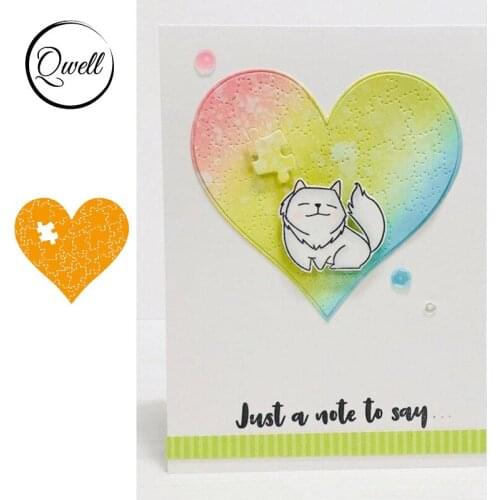 QWELL Heart Jigsaw Metal Cutting Dies for Scrapbooking and Card Making Paper Craft 2019 New Embossing die cuts