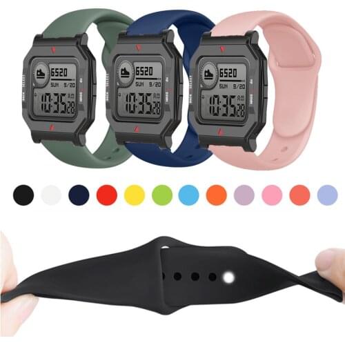 20mm 22mm Soft Silicone Watch Strap Band For Huami Amazfit Neo for Huami Amazfit Bip Lite S U Replacement Sport Bracelet