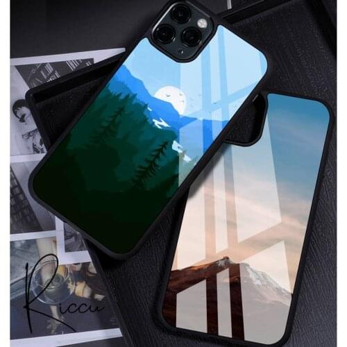 Landscape painting Phone Case Rubber for iPhone 12 11 Pro Max XS 8 7 6 6S Plus X 5S SE 2020 XR 12 Mini case