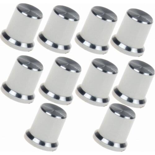 10PCS Silver Rotary Encoder Knobs Volume Control Knobs Potentiometer 6mm Shaft Knob
