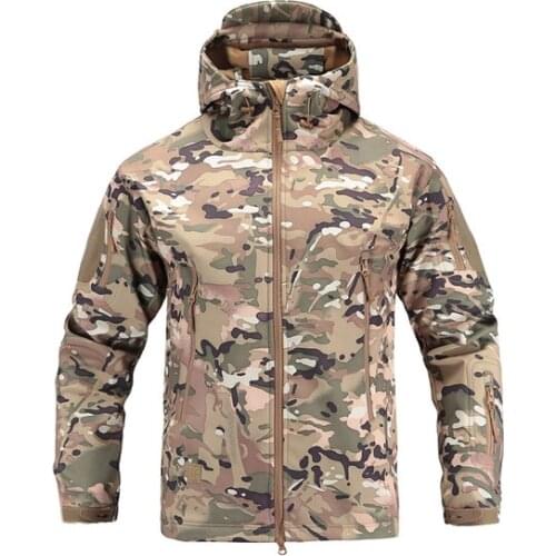 Tactical Military Jacket Mens Outdoor Sport Camping Hiking Softshell Waterproof Windproof Warm Camouflage Hunting Clothes