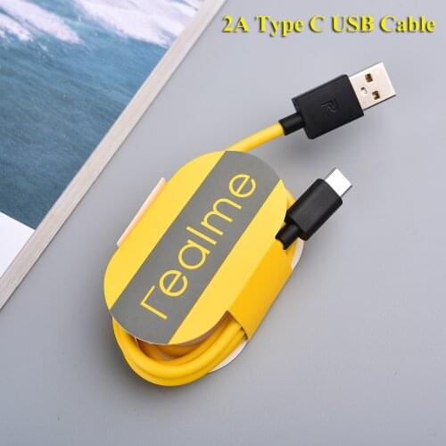 2A Type C USB Cable For Realme Fast Charge Type-c Data Line 1m For OPPO Realme X50 X7 Q2 X20 X2 6 7 Pro X50m V3 V5 X Q 7i Xiaomi