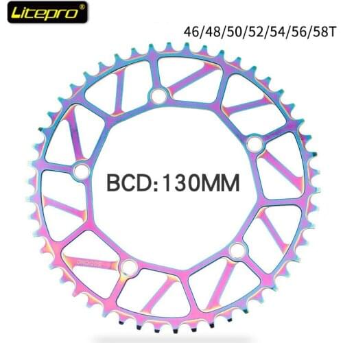 BMX BCD130chainring narrow width 46T 48T 50T 52T 54T 56T 58T folding bike chainwheel for brompton folding bike universal plating