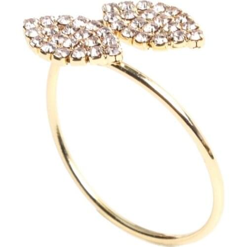 1PC Crystal Diamond Leaf Shape Napkin Ring Clover Napkin Holder Wedding Decoration Banquet Party Table Decoration Napkin Buckle