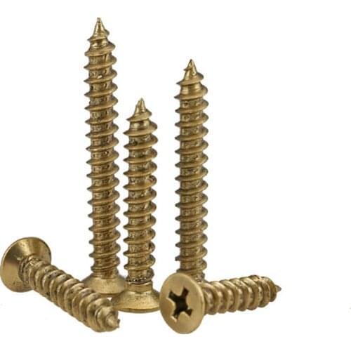 10/20PCS Solid Brass Screw Raised Head Wood Self-tapping Bolts Countersunk Fixing M3M4M5