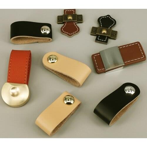 1x Soft Leather Handle And Knobs For Bedroom Interior Knob Furniture Cabinet Chest Drawer Suitcase Puller With Screws