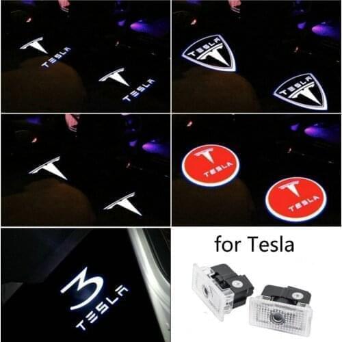 2X For Tesla MODEL 3 MODEL X MODEL S MODEL Y 2014-2020 2017 2018 Car Led Door welcome Light Ghost shadow Projector Logo Lights