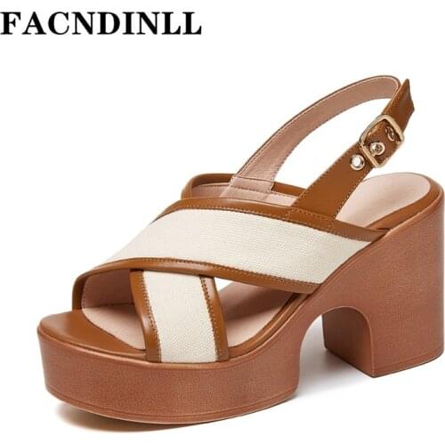 Women Sandals 2021 New Brand Summer Fashion High Heels Platform Brown Comfortable Dress Party Casual Rome Shoes Woman Sandals
