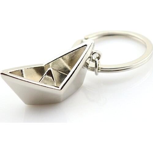 Mens Sailing Paper Boat Lovely Keychain Metal Alloy Boat Key Chains Key Rings Lucky Gift for Sailor Men Women Charms Pendant