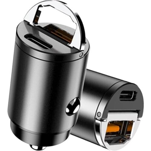 Mini Fast Car Charger Type C USB Fast Charger Suitable for Notebook Mobile Phone Suitable for Samsung Xiaomi iPhone Huawei