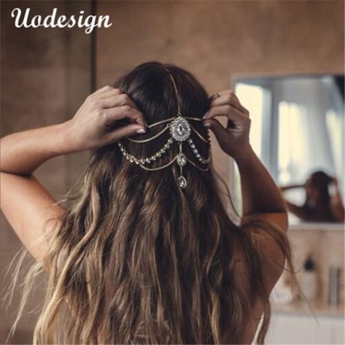 Full Crystal Diamante head band hair jewelry wedding bridal head Jewelry,head chain birthday gift boho