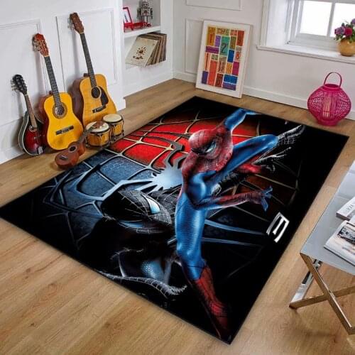 Kids Boys Spiderman Door Mat Childrens Playmat Rug Captain America Carpet Floor Bedroom Bathroom kitchen Doormat Non-slip Mat