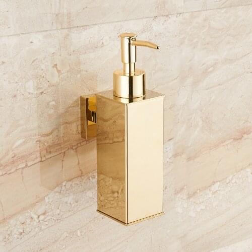 Liquid Soap Dispenser Stainless Steel hand squeeze wall-mounted hotel bathroom kitchen square designPress soap dispenser