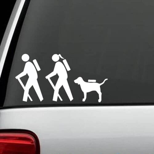 For HIKERCOUPLE HIKING DOG BACKPACK CAMPING FAMILY Sticker Decal TRUCK SUV LAPTOP Car Styling