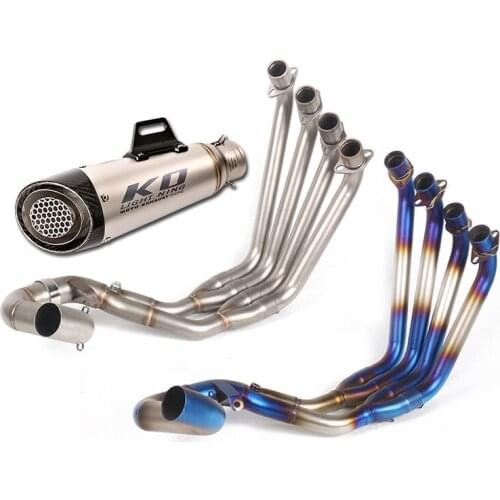 For Honda CBR650F 2014-2018 Motorcycle Exhaust Pipe Header Link Pipe Slip On 51mm Escape No DB Killer Exhaust Tips Carbon Fiber