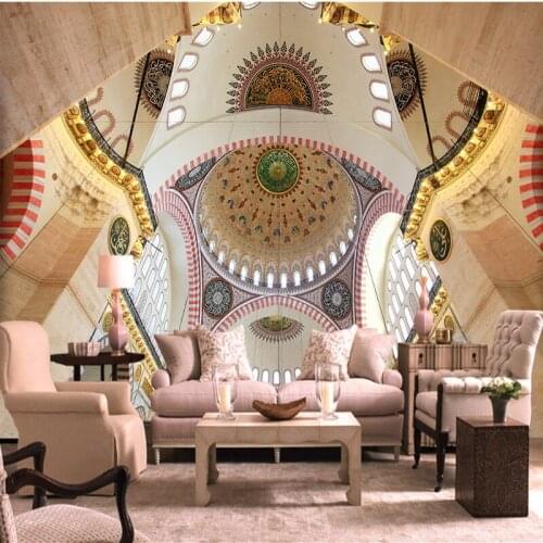 Photo wallpaper Custom 3D Stereo European Fresco Architecture Palace Wallpaper Lobby Living Room TV Background Wall Mural