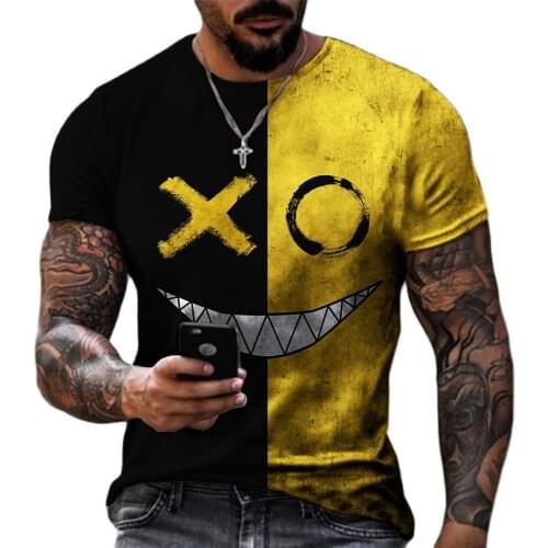 XOXO pattern 3d printed t-shirt fashion mens street casual sports shirt male O-neck oversized t-shirt