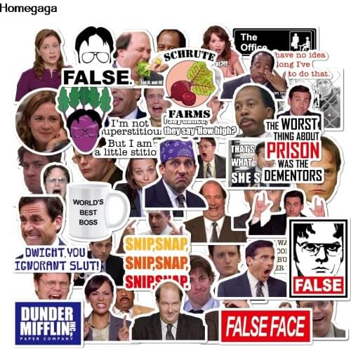 Homegaga 50pcs The office tv show kids Funny 90s print notebook phone luggage laptop bicycle scrapbooking decal stickers D2062
