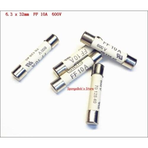 2pcs/Lot 6.3 x 32mm FF 10A 600V SIBA Ceramics Fuse Miniature Fuse 70 125 40