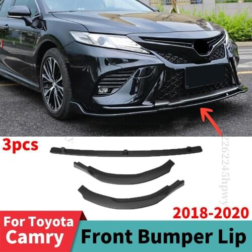Front Bumper Lip Chin Body Kit Deflector Protector Trim Styling Facelift Trim Cover Guard For Toyota Camry 2018 2019 2020
