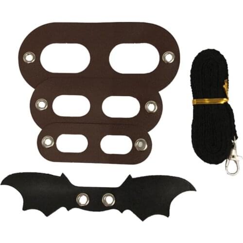 P15D Lizard Traction Rope Reptile Bearded Dragon Harness Leather Leash with Wing