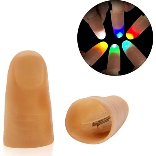 Creative Magic Finger Thumbs LED Red Light Up Toys For Adults Children Kids Gift Magic Toy Jokes Professional Magic Tricks Props