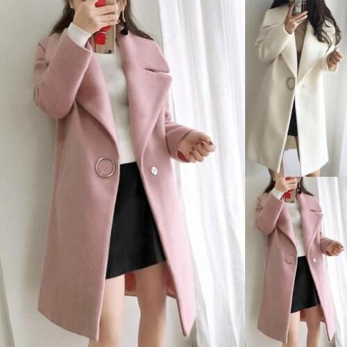 Coats Women Jackets Winter Fashion Solid Color Lapel Long Sleeve Warm Overcoat Coat Outwear Womens Clothing женская куртка 2021