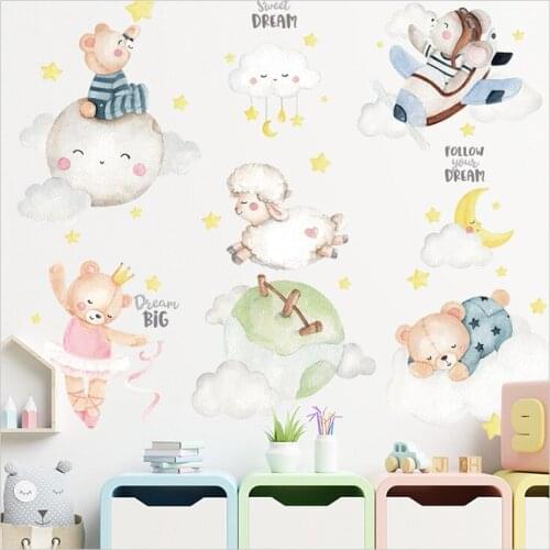 Wall DIY Sticker for Childrens Room Cartoon Kindergarten Wallpaper 3D Art Decal Sticker Child Room Wall Decor Anime Decor
