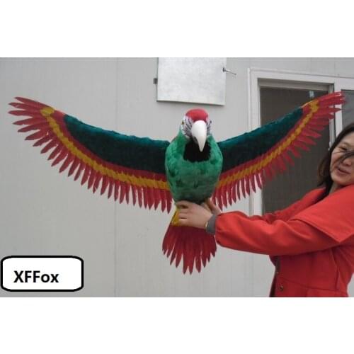 New huge real life wings parrot model foam&feather big simulation green&red parrot bird gift about 80x140cm xf0275