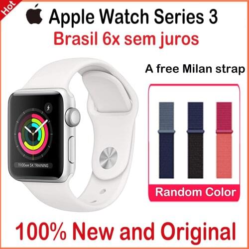 New Original Apple Watch Series 3 GPS 38MM/42MM Silver iWatch Aluminum Case with White Sport Band Smart watch