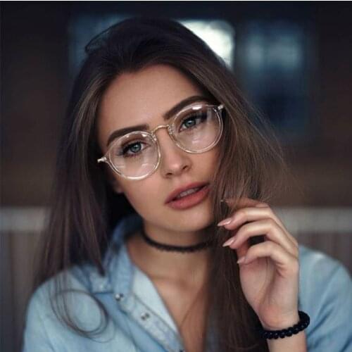 Round Glasses Frame Blue Light Glasses For Women Luxury Transparent Eyeglasses Computer Eyeglasses Frames Optical Clear