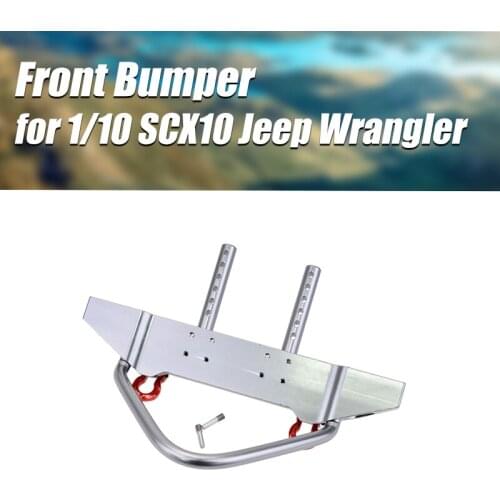 RC Car Front Bumper Crashproof Aluminium Alloy CNC Model Part for 1/10 Axial SCX10 Jeep Wrangler Remote Control RC Crawler