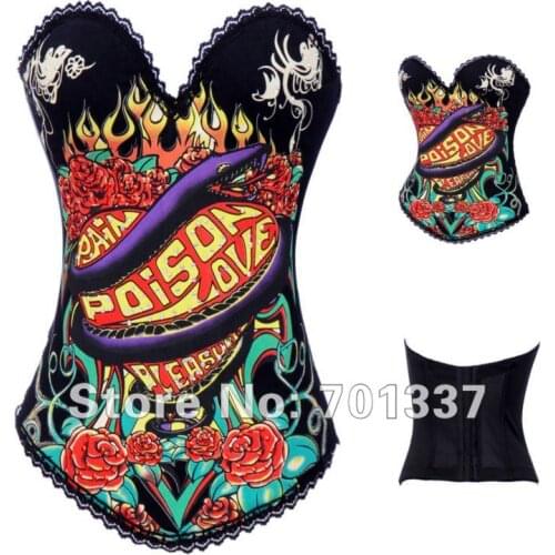 Wholesale Sexy Lingerie Black Snake Basque corset Party Wear 2268 S---XL