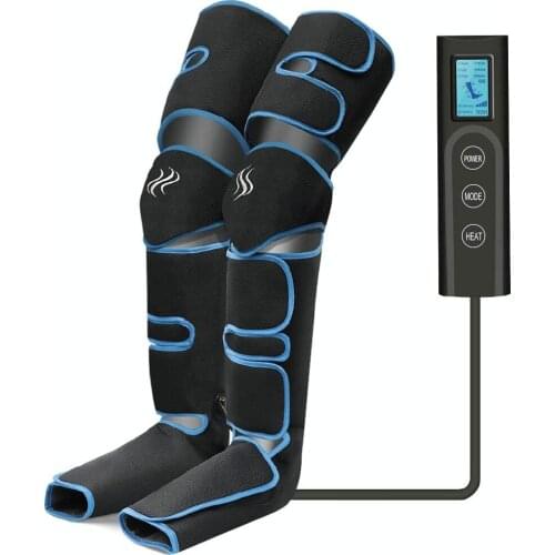 Compresión de aire para piernas, masajeador de piernas y pies recargable por USB, alivia los dolores de hinchazón y edema