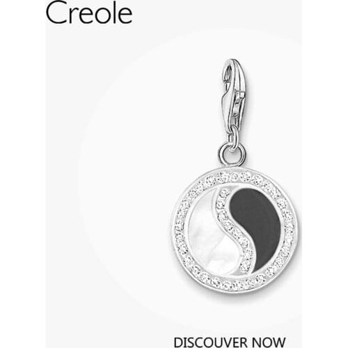 Charm Pendant Ying Yang Tai Chi,2018 Fashion Jewelry Ethnic Real Authentic 925 Sterling Silver Gift For Women Men Fit Bracelet