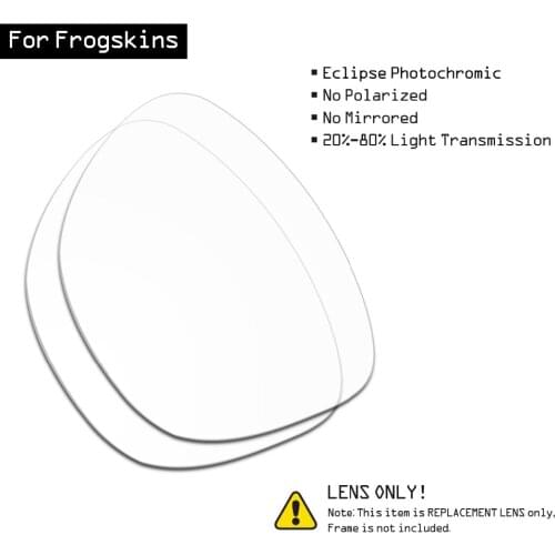 SmartVLT Sunglasses Replacement Lenses for Oakley Frogskins - Eclipse Grey Photochromic