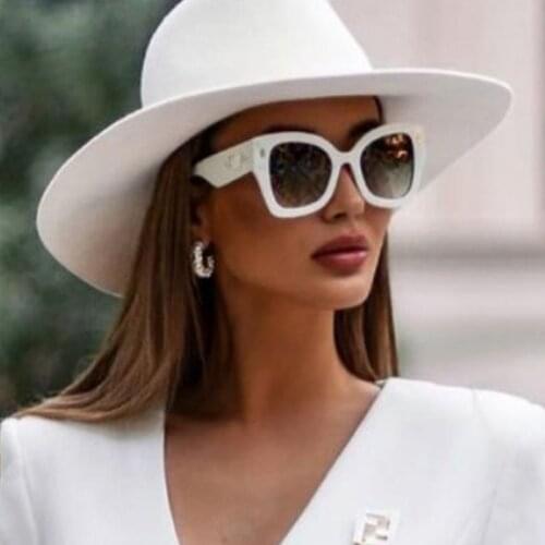 Fashion Cat Eye Sunglasses Women 2021 Luxury Brand White Oversized Gradient Sun Glasses For Female Eyeglasses Vintage UV400