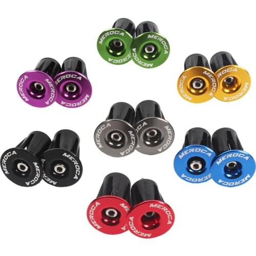 1 Pair Bicycle Handlebar Caps Aluminum Alloy Anti-slip Bikes Handle Lock End Plugs Outdoor Bike Accessories 7 Colors RR7187