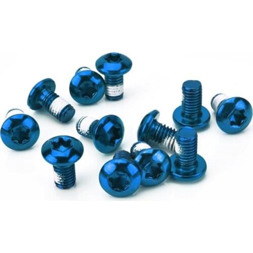 12 Pcs Colorful Bicycle Disc Brake Rotor Fixing Screws T25 M5x9mm Torx Bolts Alloy Steel MTB Road Bike Disc Brake Rotor Bolts