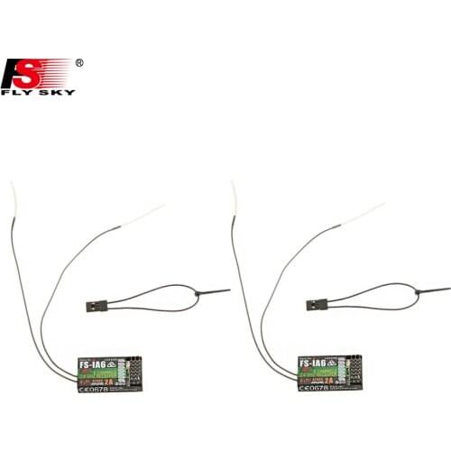 2Pcs Flysky FS-iA6 6 Channel Remote Control Receiver with Double Antenna Compatible Flysky i4 i6 i10 GT2E GT2F GT2G Transmitter
