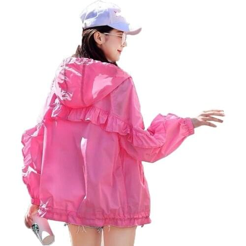2021 Sun Protection Clothing Womens Coat Long-Sleeved Women Mid-Length Loose Thin Jacket Breathable Sun-Proof Female Outerwear