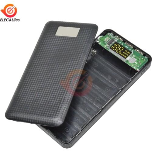 3 Port USB 5V 2.1A/5V 1A 18650 Battery Holder Power Bank Charger Case box for 7pcs 18650 Battery Capacity indicator LCD Display