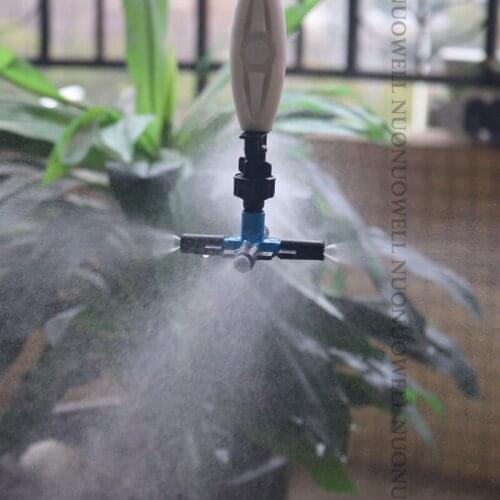5Sets Garden Irrigation Kits Cross Atomizing Nozzles Greenhouse Micro Sprinkling Irrigation System Cooling Spray Sprinkler Kits