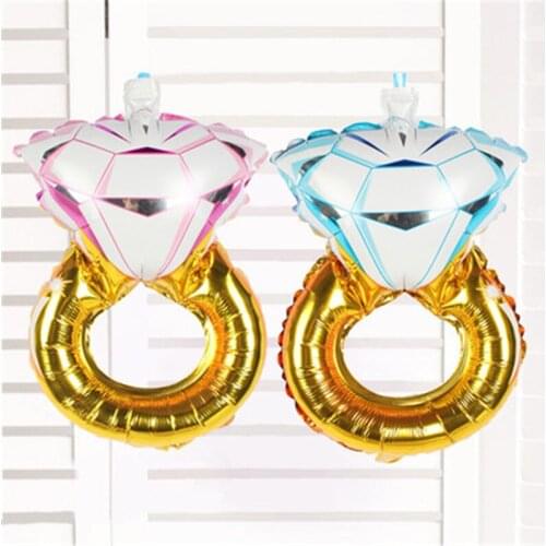 5pcs 16 Inch Valentines Day Diamond Ring Balloon Small Diamond Ring Aluminum Foil Balloon Wedding Wedding Room Arrangement