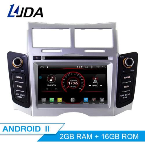 LJDA 2 Din Car DVD Player For Toyota Yaris 2005-2011 Bluetooth Radio GPS Navigation Bluetooth Audio FM RDS Multimedia Headunit