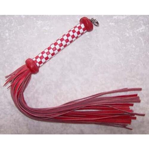 60cm white&red handle leather flogger, handmade horse whip, Horse racing flogger, free shipping knout