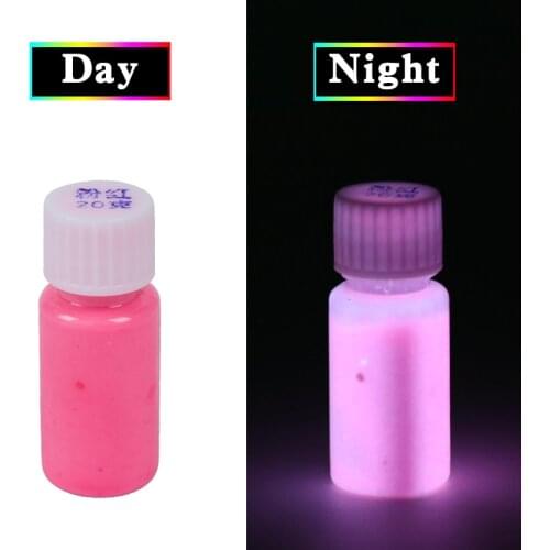 Glow in the Dark Fluorescent Paint for Party Nail Decoration Art Supplies 20g Pink Phosphor Pigment Acrylic Luminous Paint